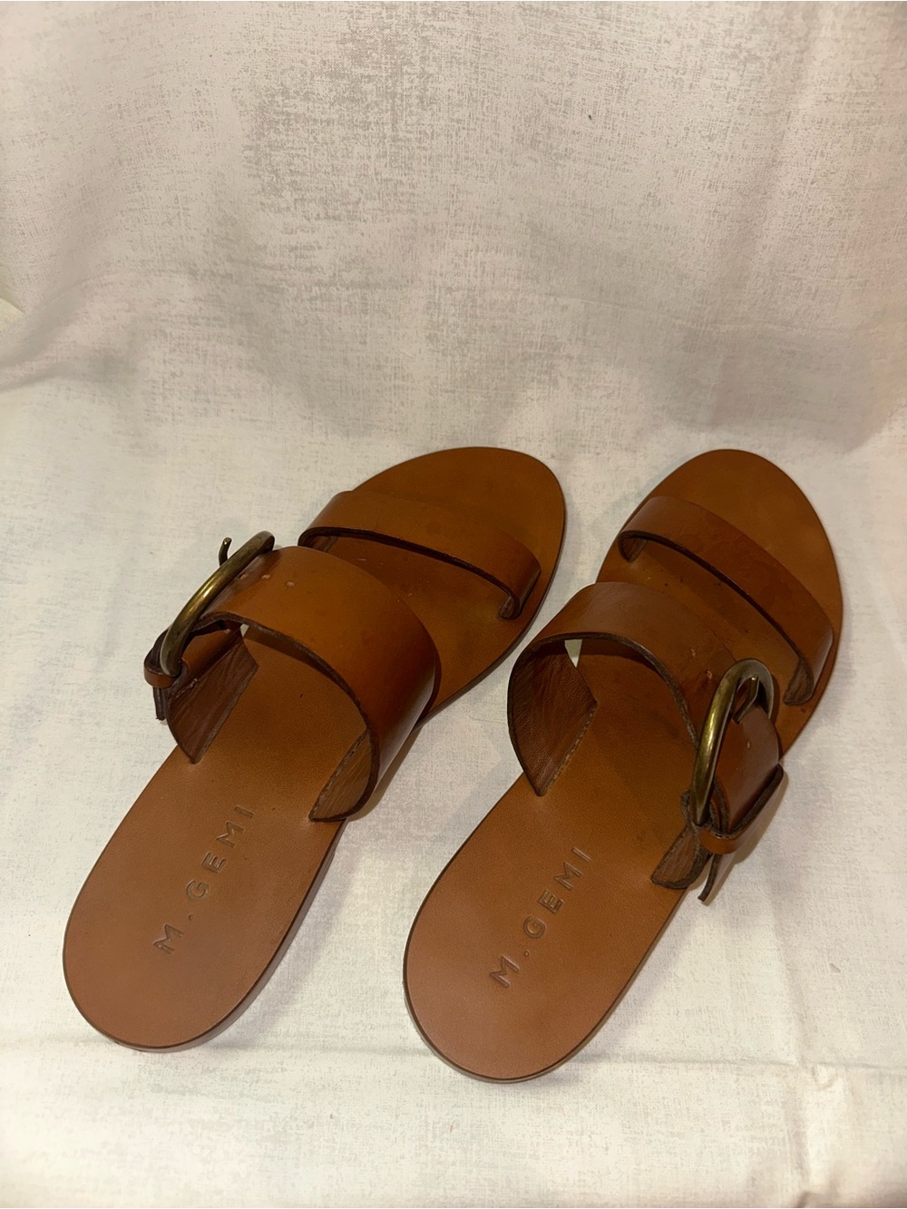M Gemi Tramonto Tan Leather Sandal Size 7